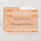 Shades of Peach Sla de datum Briefkaarten (Voorkant / Achterkant)