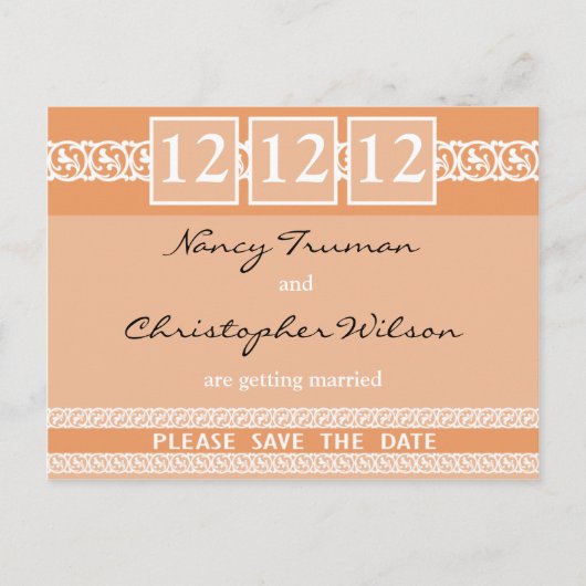 Shades of Peach Sla de datum Briefkaarten (Voorkant)