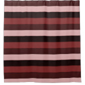 Shades of Pink and Burgundy Striped Douchegordijn (Voorkant)
