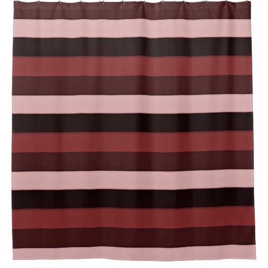 Shades of Pink and Burgundy Striped Douchegordijn (Voorkant)