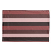 Shades of Pink and Burgundy Striped Kussensloop (Achterkant-Links)