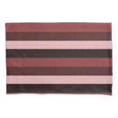 Shades of Pink and Burgundy Striped Kussensloop (Voorkant-Links)