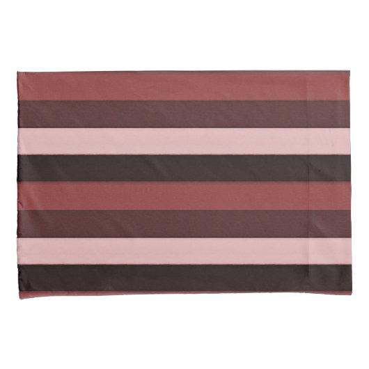 Shades of Pink and Burgundy Striped Kussensloop (Voorkant-Rechts)