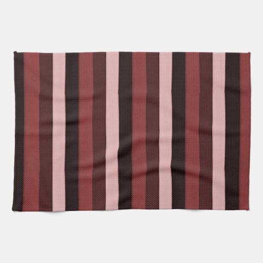 Shades of Pink and Burgundy Striped Theedoek (Horizontaal)