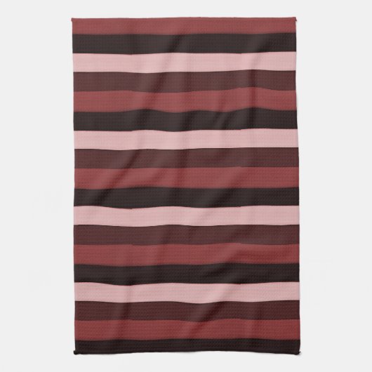 Shades of Pink and Burgundy Striped Theedoek (Verticaal)