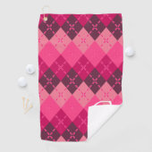 Shades of Pink Argyle Sporty Preppy Gepersonalisee Golfhanddoek (Insitu)