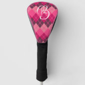 Shades of Pink Argyle Sporty Preppy Gepersonalisee Golfheadcover (Voorkant)