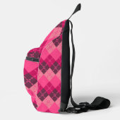 Shades of Pink Argyle Sporty Preppy Sling Bag (Rechts)