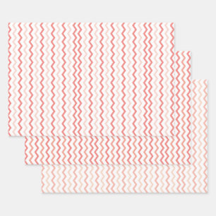 Shades of Pink Chevron Pattern Modern Inpakpapier Vel