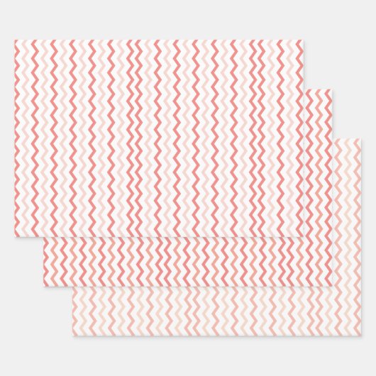 Shades of Pink Chevron Pattern Modern Inpakpapier Vel (Set)