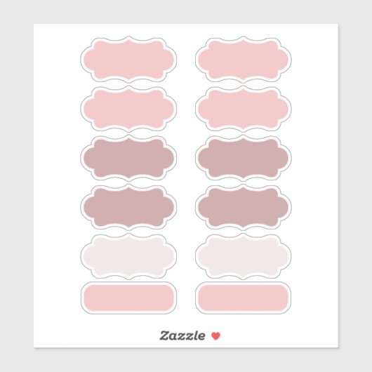 Shades Of Pink Creëer Uw Eigen Vinyl Labels (Vel)