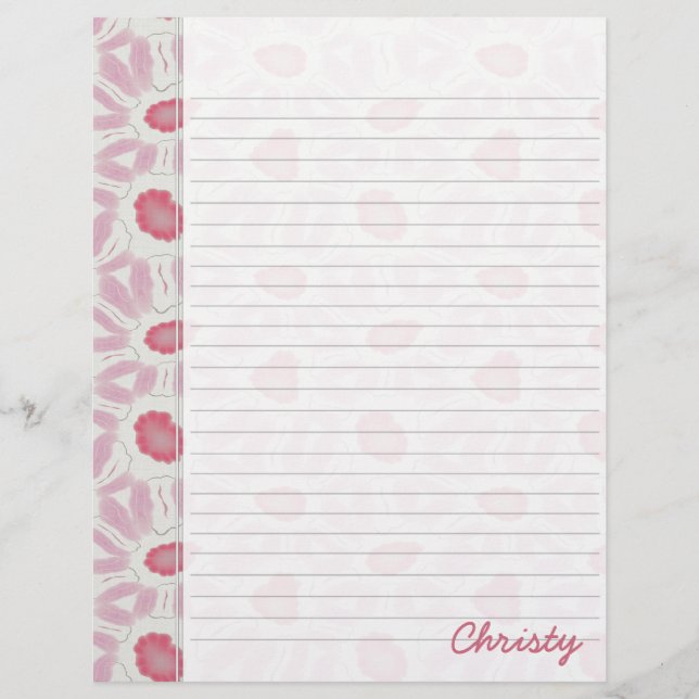 Shades of Pink Floral Retro Abstract Pattern (Voorkant)