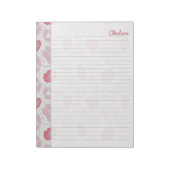 Shades of Pink Floral Retro Abstract Pattern Notitieblok (Linkerzijde)