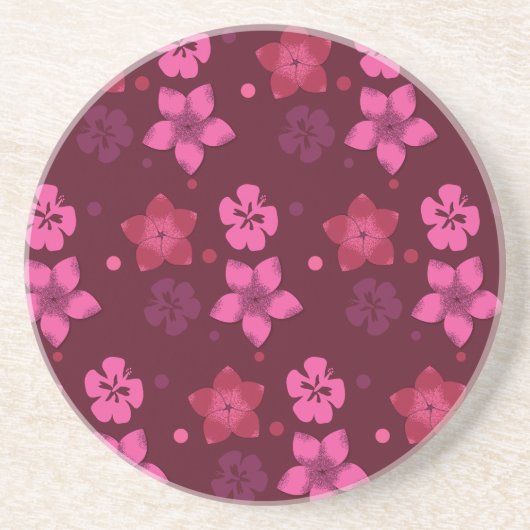 Shades of Pink Hawaiian Print Onderzetter (Voorkant)