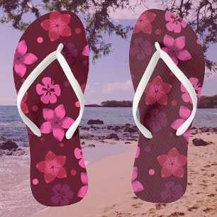 Shades of Pink Hawaiian Print Teenslippers