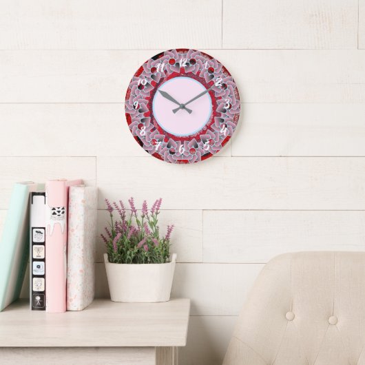 Shades of Pink Heart Krans Grote Klok (Leeskamer)