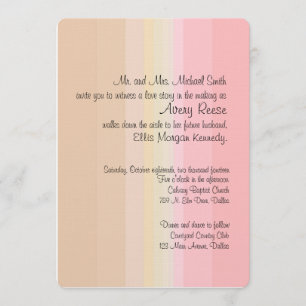 Shades of Pink Ombre Wedding Invitation Kaart