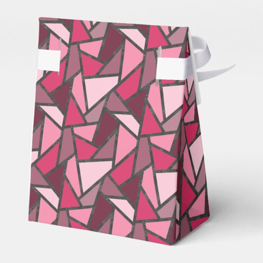 Shades of pink stained glass pattern bedankdoosjes (Achterkant)