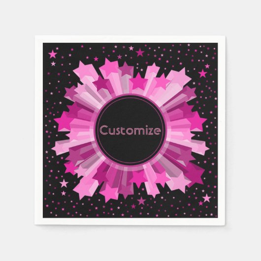 Shades of Pink Starburst Party Napkins Servetten (Voorkant)
