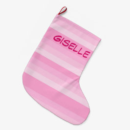 Shades of Pink Stripes kerstmis Grote Kerstsok