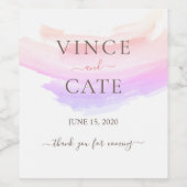 Shades of Pink Waterverf Splash Wedding Wijn Etiket (Enkel label)
