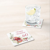 Shades of Pink White Peony Flower Happy Birthday Kartonnen Onderzetters (Insitu)