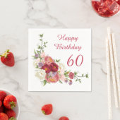 Shades of Pink White Peony Flower Happy Birthday Servet (Insitu)