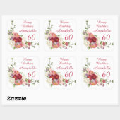 Shades of Pink White Peony Flower Happy Birthday  Vierkante Sticker (Vel)