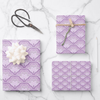 Shades of Purple Floral Theme Inpakpapier Vel