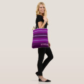 Shades of Purple Striped  Tote Bag (Op model)
