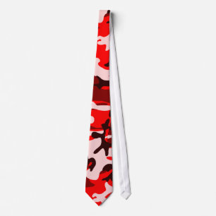 Shades of Red and Pink Camouflage Necktie Stropdas