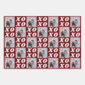 Shades of Red kerstfoto 3 Gift Inpakpapier Vel (Voorkant 2)