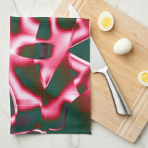 Shades of red pink on abstract tapes up dark cyan