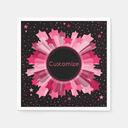 Shades of Red Starburst Party Napkins Servetten (Voorkant)