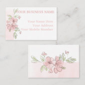 Shades of roze Floral waterverf Visitekaartje (Voorkant / Achterkant)