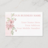 Shades of roze Floral waterverf Visitekaartje (Voorkant)