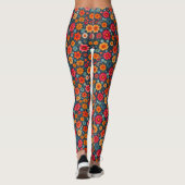 Shades of Saffron and Blue Floral Leggings (Achterkant)