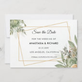 Shades of Sage Bruiloft Save The Date Kaart (Voorkant)