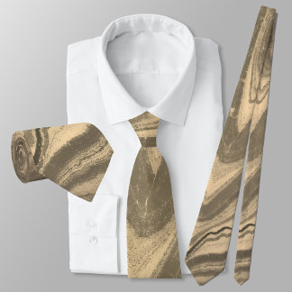 Shades of Taupe Brown and Beige Stone Abstract Stropdas