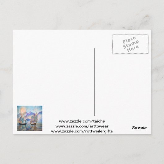 Shades of Tranquility Oriental Junks Briefkaart (Achterkant)