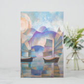 Shades of Tranquility Oriental Junks Briefpapier (Staand voorkant)
