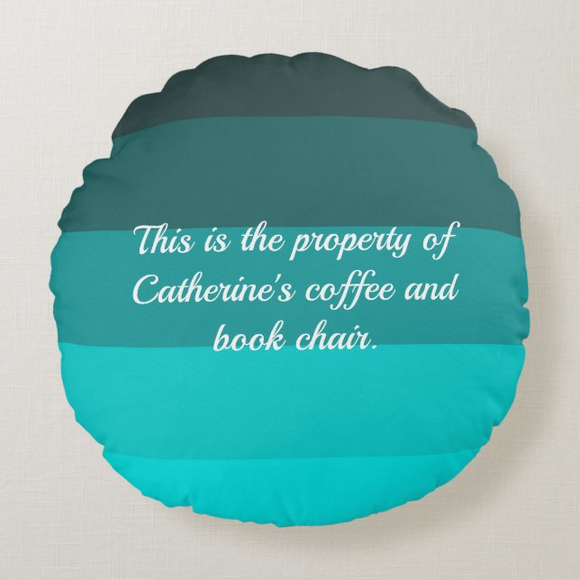 Shades of Turquoise Rond Kussen (Voorkant)