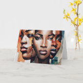 Shades of Us Afro-Amerikaanse zwarte vrouwen kunst Kaart (Gele Bloem)