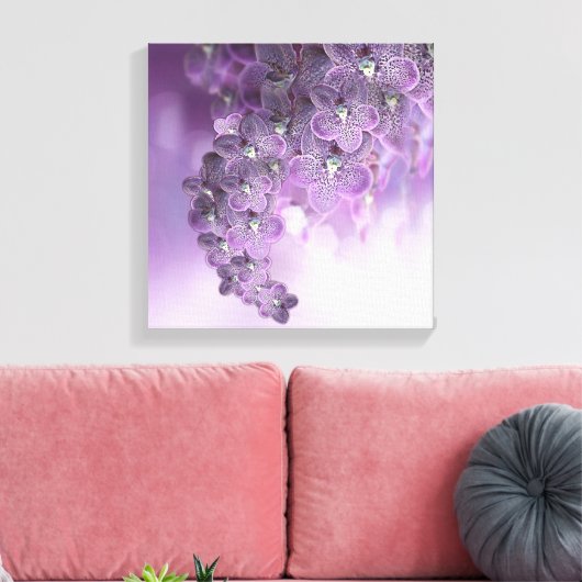 Shades of Violet Paarse Orchids Canvas Afdruk (Insitu (Woonkamer))