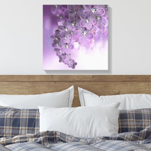 Shades of Violet Paarse Orchids Canvas Afdruk (Insitu (Slaapkamer))