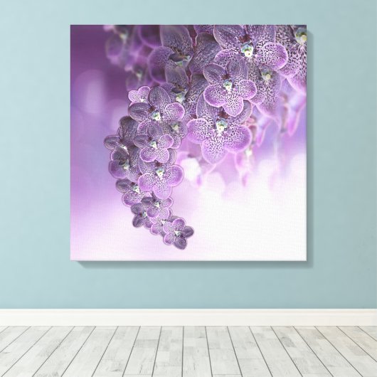 Shades of Violet Paarse Orchids Canvas Afdruk (Insitu (Houten vloer))