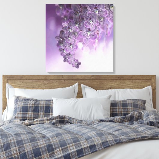 Shades of Violet Paarse Orchids Canvas Afdruk (Insitu (Slaapkamer))