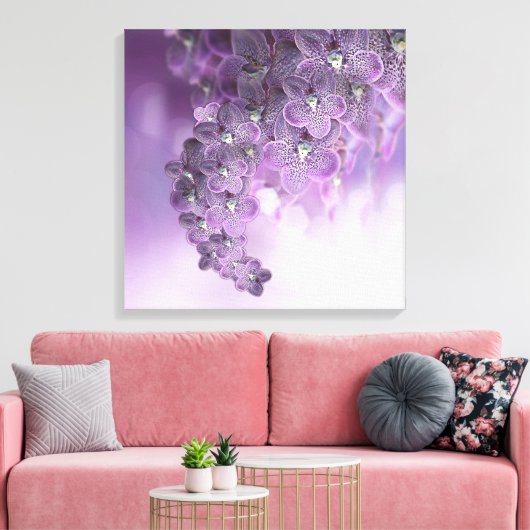 Shades of Violet Paarse Orchids Canvas Afdruk (Insitu (Woonkamer))