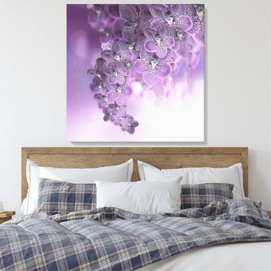 Shades of Violet Paarse Orchids Canvas Afdruk (Insitu (Slaapkamer))