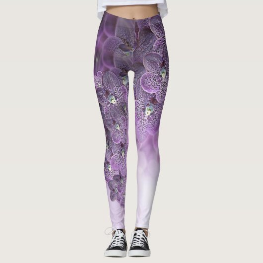 Shades of Violet Paarse Orchids Leggings (Voorkant)